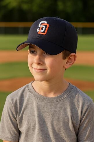 Officially Licensed San Diego Youth Boys Girls Navy Baseball Hat Classic Primary Team Logo Adjustable MVP Kids Blue Cap in Saudi Arabia