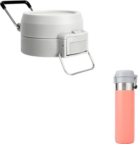 عبوة واحدة من غطاء بديل لـ Stanley Quick Flip GO، غطاء علوي مناسب لكأس ستانلي 24oz 36oz، غطاء زجاجة مياه بزر واحد متوافق مع ملحقات Stanley Quick Flip GO، مانع للتسرب (رمادي) in Kuwait