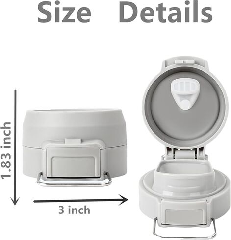 عبوة واحدة من غطاء بديل لـ Stanley Quick Flip GO، غطاء علوي مناسب لكأس ستانلي 24oz 36oz، غطاء زجاجة مياه بزر واحد متوافق مع ملحقات Stanley Quick Flip GO، مانع للتسرب (رمادي) in Kuwait