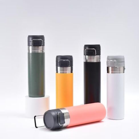 عبوة واحدة من غطاء بديل لـ Stanley Quick Flip GO، غطاء علوي مناسب لكأس ستانلي 24oz 36oz، غطاء زجاجة مياه بزر واحد متوافق مع ملحقات Stanley Quick Flip GO، مانع للتسرب (رمادي) in Kuwait