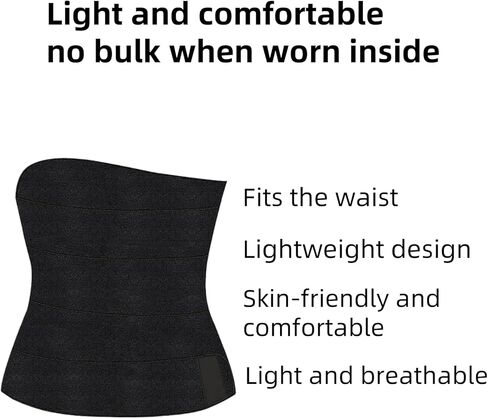 مدرب الخصر للنساء، حزام تدريب فقدان الوزن والدهون، حزام تشكيل البطن، حزام الخصر، حزام تشذيب عضلات البطن، أربطة سينتوريلا قابلة للتعديل ومناسبة للرجال والنساء (أسود) in Kuwait