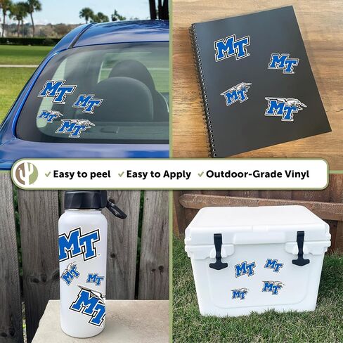 Desert Cactus Middle Tennessee State University Sticker Blue Raiders MTSU Vinyl Decals Laptop Water Bottle Car Scrapbook T1 (Type 1-1) in Saudi Arabia