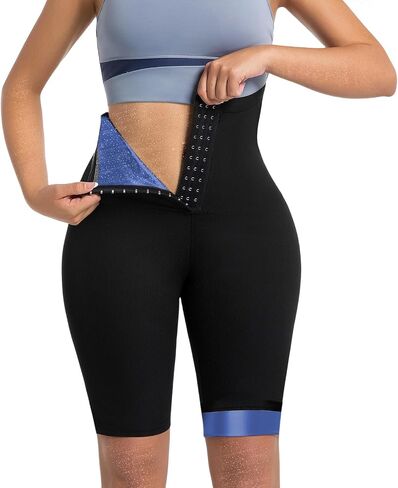 شورت ساونا للعرق للنساء لفقدان الوزن، بنطال مضلع عالي الخصر، لتدريب الخصر، مشكل ضاغط للتمرين in Kuwait