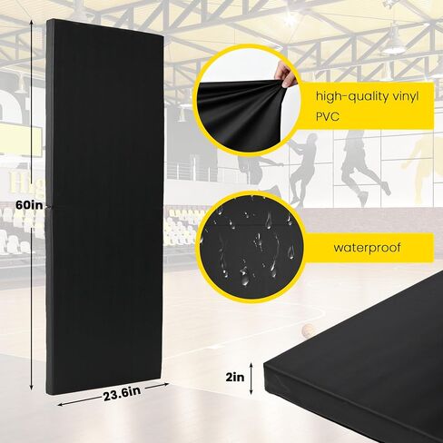 Gym Wall Padding 1 pcs 23.6x60 in Basketball Court Wall Protector Kids Wall Padding 2" Thick High-Density Protective Pads Durable Wall Pads for Garage, Basement Taekwondo Safety (Black) in Kuwait