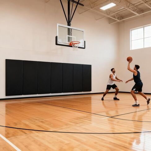 Gym Wall Padding 1 pcs 23.6x60 in Basketball Court Wall Protector Kids Wall Padding 2" Thick High-Density Protective Pads Durable Wall Pads for Garage, Basement Taekwondo Safety (Black) in Kuwait