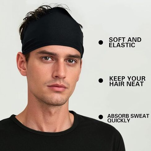 5Pack Sports Headbands for Men,Moisture Wicking Workout Sweatband Headbands for Running,Cycling,Football,Yoga,Hairband for Women and Men in Saudi Arabia