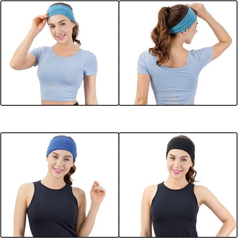 5Pack Sports Headbands for Men,Moisture Wicking Workout Sweatband Headbands for Running,Cycling,Football,Yoga,Hairband for Women and Men in Saudi Arabia