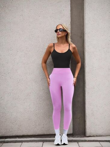 High-Waist Seamless Butt Lifting Yoga Leggings for Women Compression Workout Leggings in Saudi Arabia