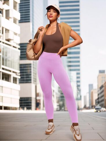 High-Waist Seamless Butt Lifting Yoga Leggings for Women Compression Workout Leggings in Saudi Arabia