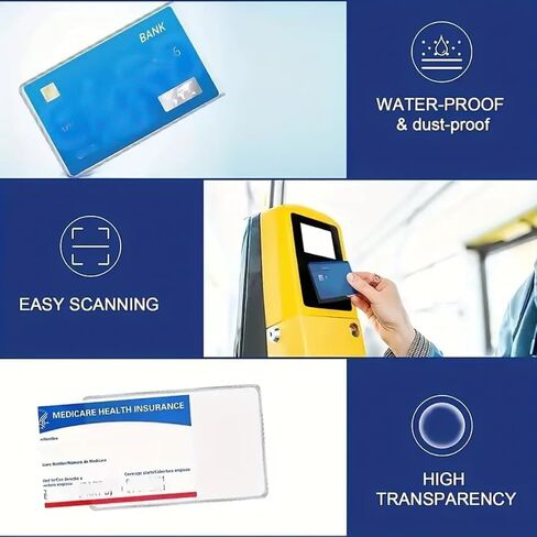 20Pcs Clear PVC Water Resistant Plastic Sleeves for New Medicare Social Security Business ID Credit Cards (20 Pcs, Clear in Saudi Arabia