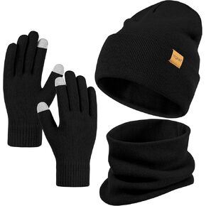 Winter Knit Hat, Scarf, and Gloves Set ，Cuffed Beanie Skull Cap Ski Fashion Set for Men and Women in Kuwait