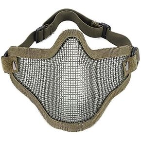 MECO(TM) قناع نصف سفلي شبكي معدني "مهاجم" وجه حديدي من الفولاذ الكربوني (أخضر جيشي) in Kuwait