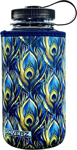 Koverz Neoprene Insulated Bottle Sleeve, Fits 32-40 Oz, XL Size, Peacock in Kuwait