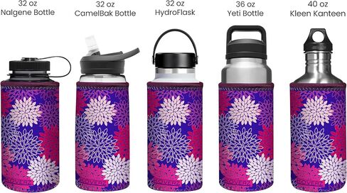 Koverz Neoprene Insulated Bottle Sleeve, Fits 32-40 Oz, XL Size, Peacock in Kuwait