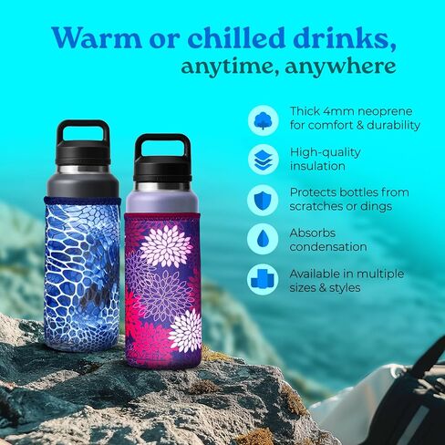 Koverz Neoprene Insulated Bottle Sleeve, Fits 32-40 Oz, XL Size, Peacock in Kuwait