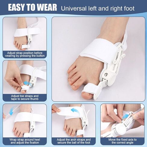 مصحح الورم للنساء والرجال من ريكوفيست - جبيرة أورام العظام لتقويم العظام لأصابع القدم الكبيرة للخياطين من أجل تخفيف آلام أروح المطرقة وأداة فرد أصابع القدم اليسرى/اليمين - قطعة واحدة باللون الأسود in Kuwait