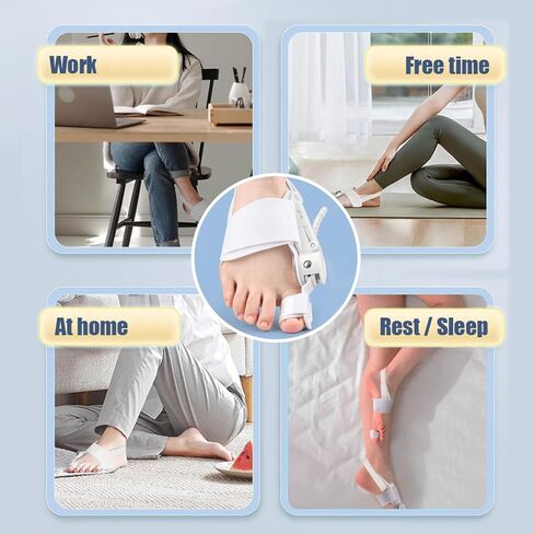 مصحح الورم للنساء والرجال من ريكوفيست - جبيرة أورام العظام لتقويم العظام لأصابع القدم الكبيرة للخياطين من أجل تخفيف آلام أروح المطرقة وأداة فرد أصابع القدم اليسرى/اليمين - قطعة واحدة باللون الأسود in Kuwait