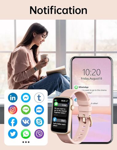 ساعة اللياقة البدنية مع مراقب معدل ضربات القلب، مستشعر الأكسجين في الدم، مقاومة للماء IP68، عداد الخطوات للرجال والنساء، عمر بطارية طويل in Saudi Arabia