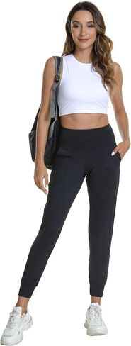 Women's Joggers High Waisted Yoga Pants with Pockets Loose Leggings for Workout, Yoga, Running in Saudi Arabia
