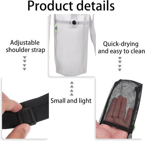 Larrel 2 Pack Portable Water Bottle Holder with Strap, Adjustable Water Bottle Sling Lanyard Pouch Tumbler Carrier for Sports Gym Outdoor Walking Hiking Camping (Black,Grey) in Saudi Arabia