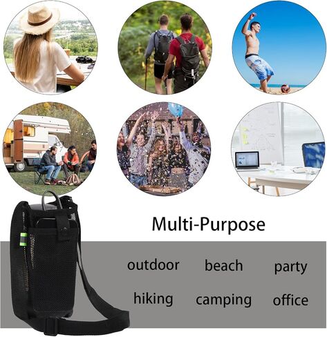 Larrel 2 Pack Portable Water Bottle Holder with Strap, Adjustable Water Bottle Sling Lanyard Pouch Tumbler Carrier for Sports Gym Outdoor Walking Hiking Camping (Black,Grey) in Saudi Arabia