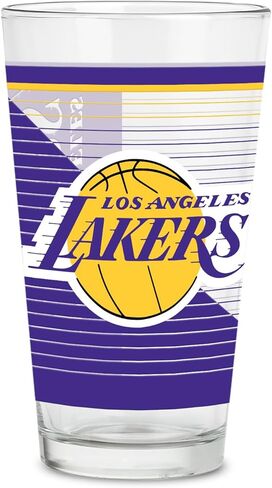نظارات ريكو إندستريز NBA لكرة السلة لوس أنجلوس ليكرز القياسية 16 أونصة مع شعار مطبوع رقميًا، زجاج شرب كلاسيكي in Saudi Arabia