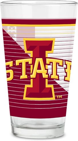 Rico Industries NCAA Iowa State Cyclones Standard 16 oz Pint Glasses with Digitally Printed Logo, Classic Drinking Glass in Saudi Arabia