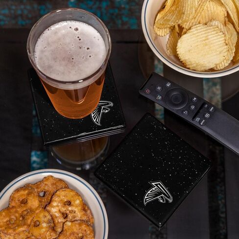 Rico Industries NFL Football Standard Set of 4 Ceramic Drink Coasters with Non-Slip Cork Base for Drinks in Saudi Arabia