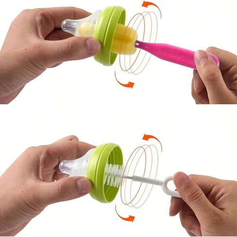 Swivel Bottle Cleaning Brush Set, 7 Different Sizes of Cleaning Tools, Long Handle Bottle Cleaner for Cleaning Narrow Mouth Sports Water Bottles (Yellow) in Saudi Arabia