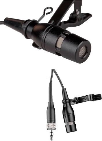 ميكروفون Lavalier Lapel بديل لجهاز إرسال Sennheiser SK 100 G4 اللاسلكي مع 3.5 مم (1/8 بوصة) TRS، مكثف، أحادي الاتجاه، أسود، LP01C2 in Kuwait