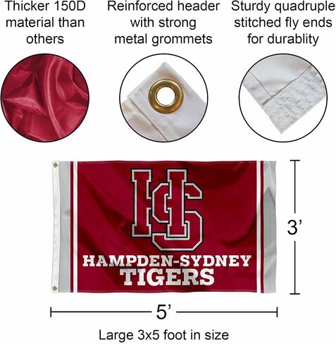 College Flags & Banners Co. Hampden Sydney Tigers Wordmark 3x5 Foot Flag in Saudi Arabia