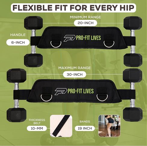 Hip Thrust Belt Booty Builder- with- Resistance Bands and Handles – Heavy-Duty Weight Lifting Belt for Dumbbells, Kettlebells & Plates – All-in-One Home Gym Equipment for Strength Training in Saudi Arabia