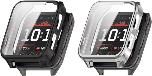 2 Pack Cases Compatible with Garmin Venu X1 with Screen Protector, Flexible TPU Shockproof Scratch Proof Cover Case for Garmin Venu X1 Smartwatch (Black/Silver) in Saudi Arabia