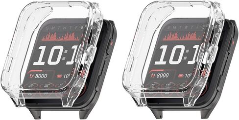 عبوتان من حافظات متوافقة مع Garmin Venu X1 مع واقي شاشة، غطاء مرن مقاوم للصدمات ومقاوم للخدش من مادة TPU لساعة Garmin Venu X1 الذكية (أسود/فضي) in Kuwait