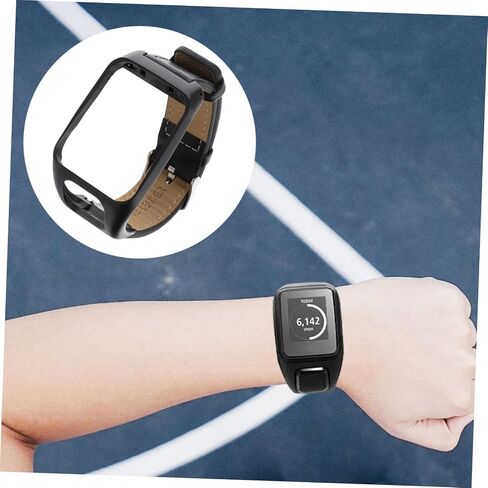 STOBOK Runner 3 Adventurer Retro Flat Leather Watch Band Replacement Strap Compatible with Tomtom Smartwatches Stylish Wristband for Sports and Casual Wear Brown in Saudi Arabia