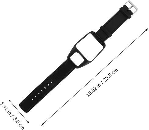 STOBOK Runner 3 Adventurer Retro Flat Leather Watch Band Replacement Strap Compatible with Tomtom Smartwatches Stylish Wristband for Sports and Casual Wear Brown in Saudi Arabia