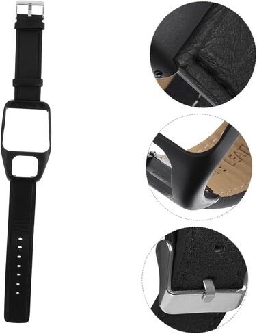 STOBOK Runner 3 Adventurer Retro Flat Leather Watch Band Replacement Strap Compatible with Tomtom Smartwatches Stylish Wristband for Sports and Casual Wear Brown in Saudi Arabia