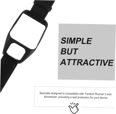 STOBOK Runner 3 Adventurer Retro Flat Leather Watch Band Replacement Strap Compatible with Tomtom Smartwatches Stylish Wristband for Sports and Casual Wear Brown in Saudi Arabia