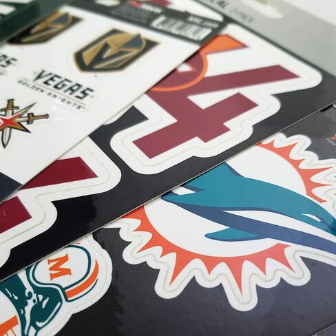 مجموعة ملصقات NFL المكونة من 6 قطع من FANMATS - هدية لمحبي كرة القدم - تعمل على الأسطح الصلبة في جميع أنحاء المنزل والسيارات والأغراض الشخصية (Jacksonville Jaguars) in Saudi Arabia