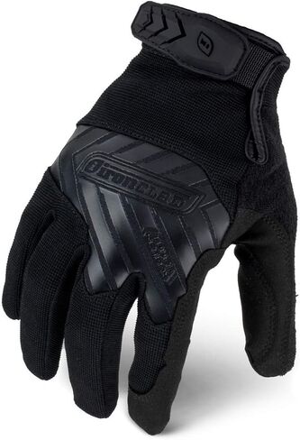 قفازات Ironclad التكتيكية Pro، شاشة تعمل باللمس، مفصل مبطن بالنيوبرين، مسح العرق من قماش تيري، إغلاق بخطاف وحلقة من المطاط اللدن حراريًا، أسود متوسط in Kuwait