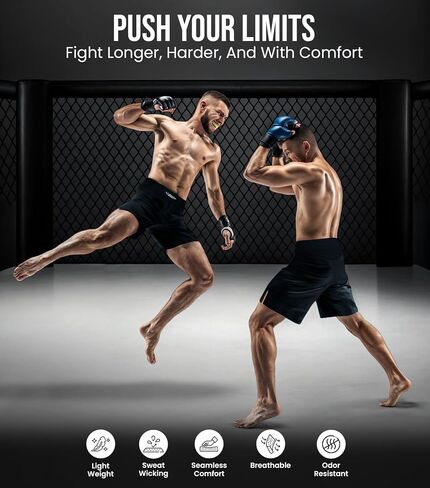 شورت Exxact Sports Pro MMA، شورت No-Gi BJJ Jiu Jitsu للرجال، الملاكمة، UFC، التدريب المتقاطع، شورت كيك بوكسينغ والتصارع in Saudi Arabia