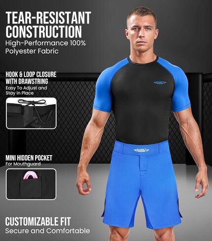 شورت Exxact Sports Pro MMA، شورت No-Gi BJJ Jiu Jitsu للرجال، الملاكمة، UFC، التدريب المتقاطع، شورت كيك بوكسينغ والتصارع in Saudi Arabia