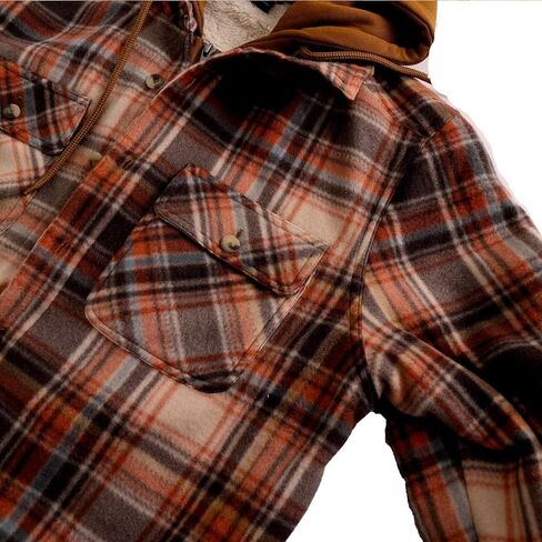 LeeHanTon Mens Flannel Jacket Heavyweight Sherpa Fleece Jackets Outdoor Hiking Casual Soft Warm Coat with Pockets in Saudi Arabia