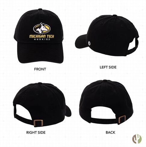 Desert Cactus Michigan Tech Baseball Hat Huskies MTU Technological Brimmed Embroirderd Hats Cap Adjustable Cloth Strap Adult (Style A) Black in Saudi Arabia