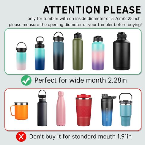 Lid for Hydro Flask Compatibility Most Sports 2-in-1 Water Bottle Accessory (12/16/18/22/32/40/64oz) in Saudi Arabia