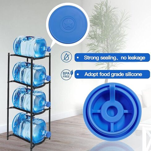 3 Pack 5 Gallon Water Jug Cap,Silicone Reusable Replacement Cap,Non Spill Bottle Caps for 55mm Bottle Water Dispenser Caps in Saudi Arabia