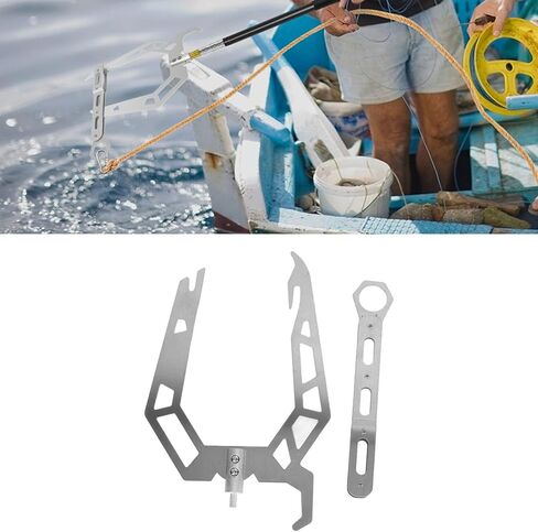 Yosoo Health Gear Mooring Rope Dock Hook U Type Mooring Rope Threader Dock Hook, Sturdy Stainless Steel Dock Hook Cable Wire Guider Ship Parking Tool for Setting Up Clothesline for Moor Boats (a) (b) in Saudi Arabia