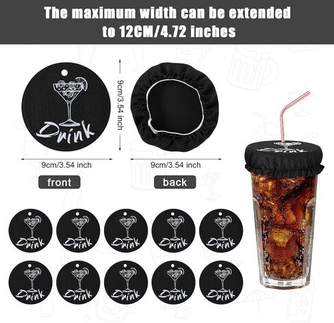 10pcs Drink Cover for Alcohol Protection, Washable Cup Protector Cover Scrunchie Anti Spike Reusable Drink Protection Cap with Straw Holes for Women Girls Club Bar in Saudi Arabia