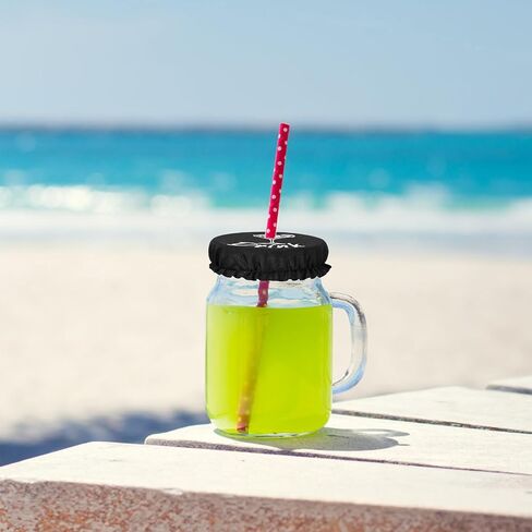 10pcs Drink Cover for Alcohol Protection, Washable Cup Protector Cover Scrunchie Anti Spike Reusable Drink Protection Cap with Straw Holes for Women Girls Club Bar in Saudi Arabia