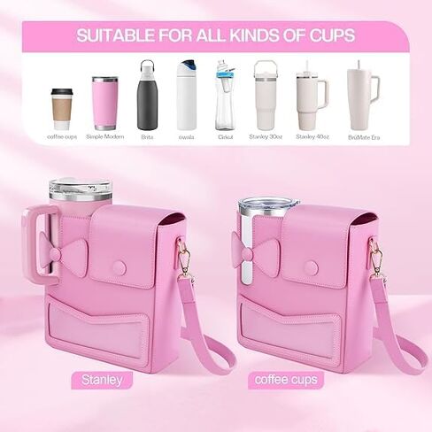 2025 New Stanley Purse Cup Holder Bag Crossbody Water Cups Storage Bag Portable Cups Purse Stanley Cup Purses Holder 40 Oz (Black) in Saudi Arabia